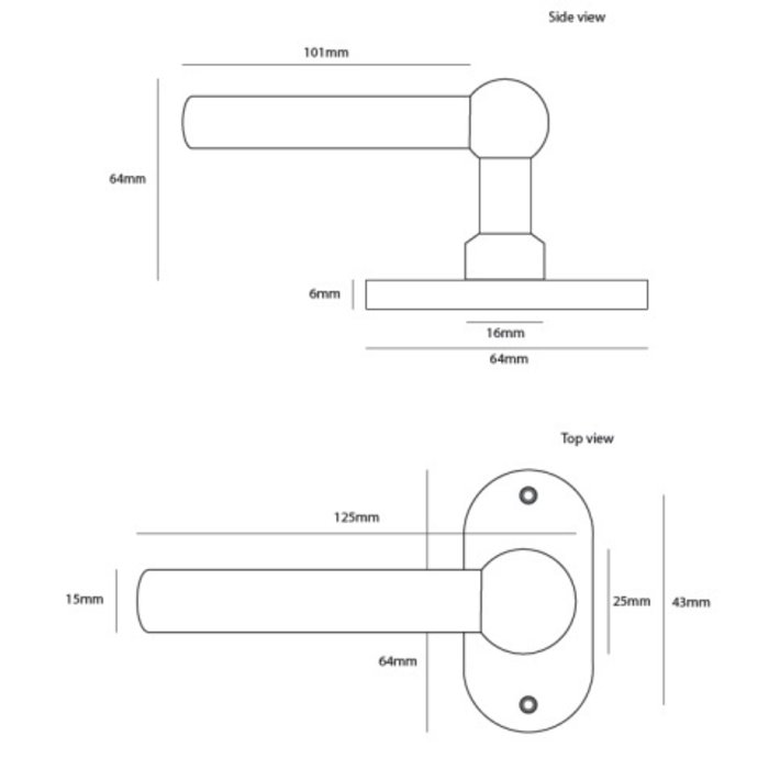 Dauby Pair of door handles COHCDF "L+L"/PBTC1 brushed brass without BB