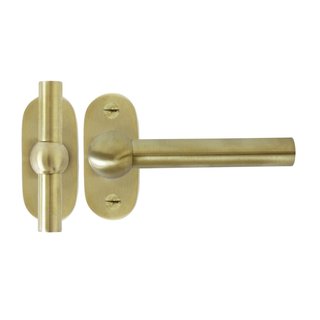 Dauby Pair of door handles COHCDF "T+L"/PBTC 1 brushed brass
