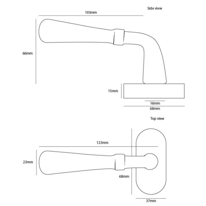 Dauby Window handle COH 1200/32 DK brushed brass, not varnished