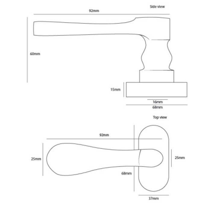 Dauby Window handle COH289/32 DK brushed brass, not varnished
