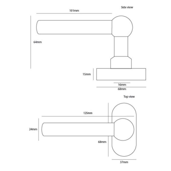 Dauby Window handle COHCDF"L"/32 DK brushed brass not varnished