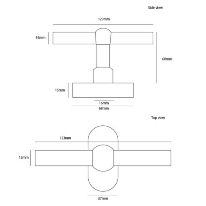 Dauby Fenstergriff COHCDF"T"/32 DK Messing gebürstet unlackiert