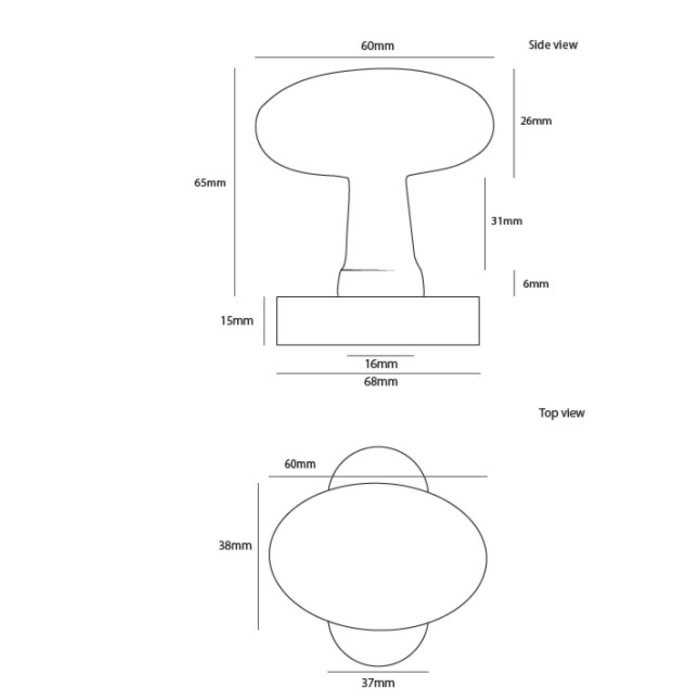 Dauby Window handle COH1020/32 DK brushed brass not varnished