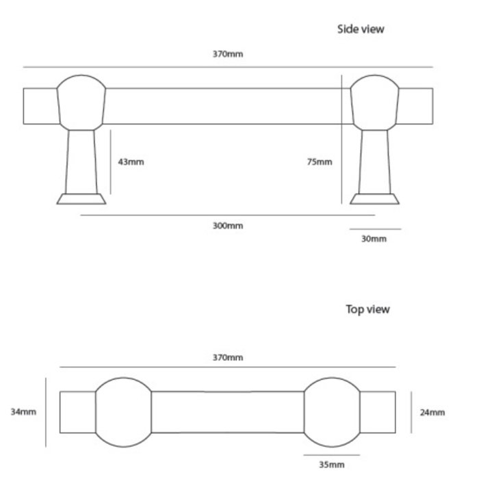 Dauby Single exterior door handle COMT"CDF" brushed brass not varnished
