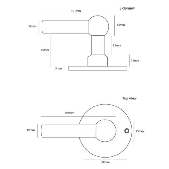 Dauby Pair of door handles COHCDFG "L+L"/60F brushed brass without BB