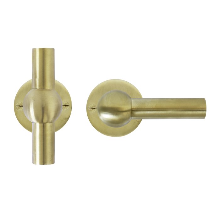 Dauby Pair of door handles COHCDFG "T+L"/60F brushed brass without BB