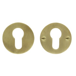 Dauby Set of round security rosettes 50mm - Brass brushed