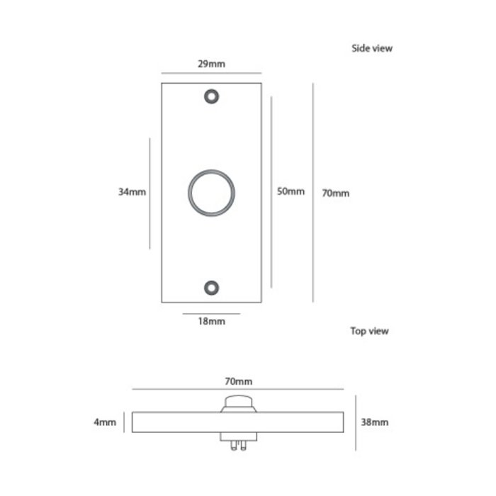 Dauby Doorbell PBTC Q in brushed brass not varnished