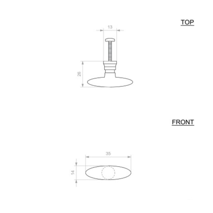 Dauby Bouton de meuble laiton brossé COP294 (OS)