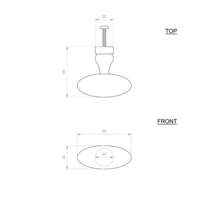 Dauby Bouton de meuble laiton brossé COP254 (OS)
