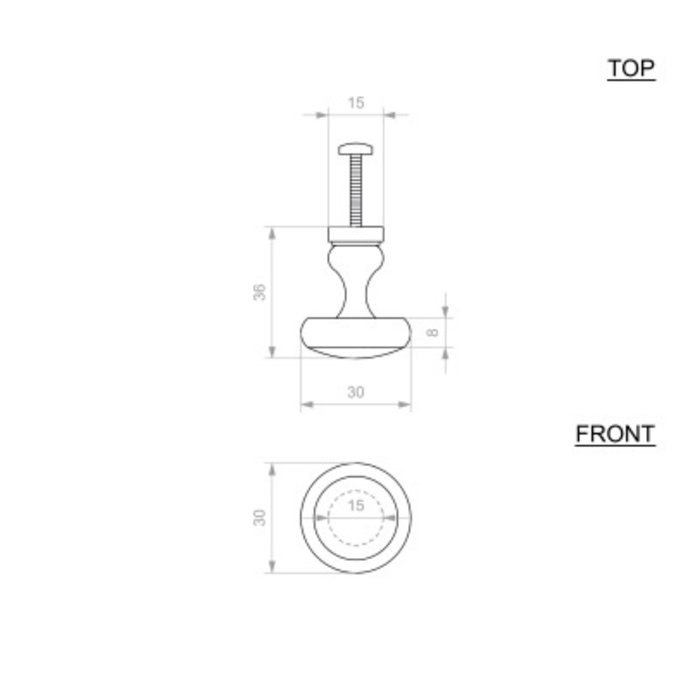 Dauby Bouton de meuble laiton brossé COP304bis (OS)