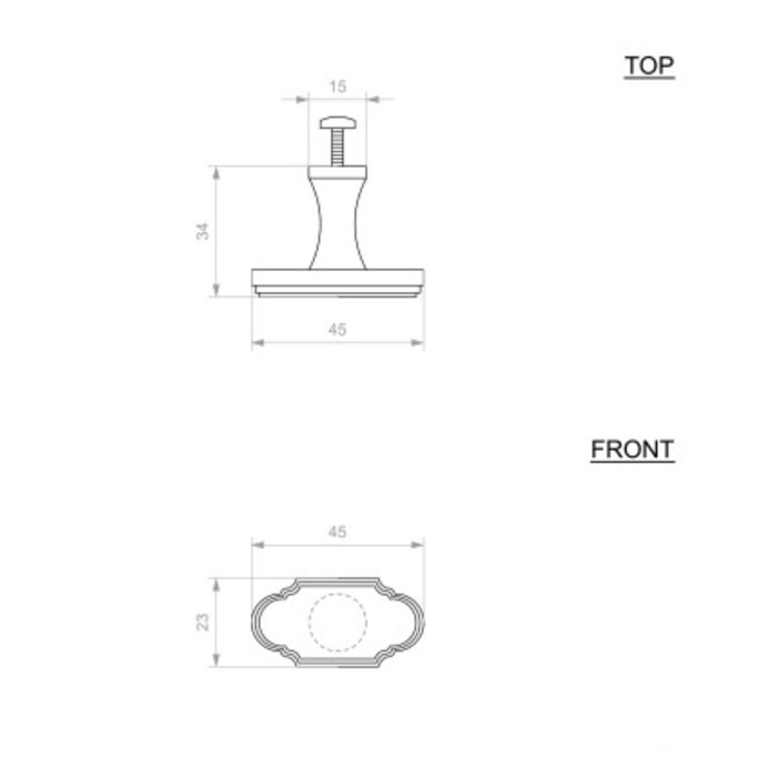Dauby Furniture knob brushed brass COP258bis (OS)