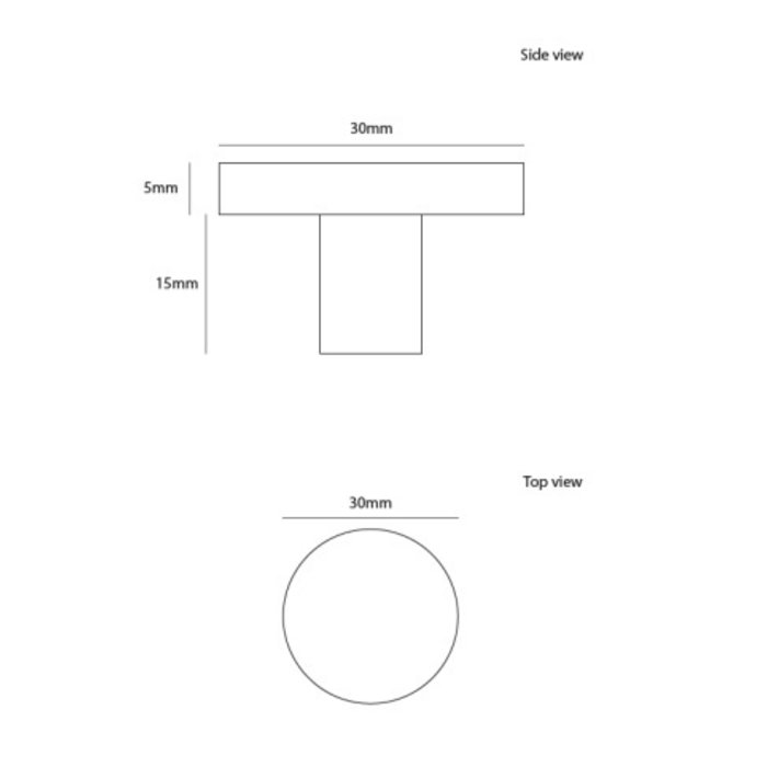 Dauby Bouton de meuble rond laiton brossé CIP610-15 (OS)