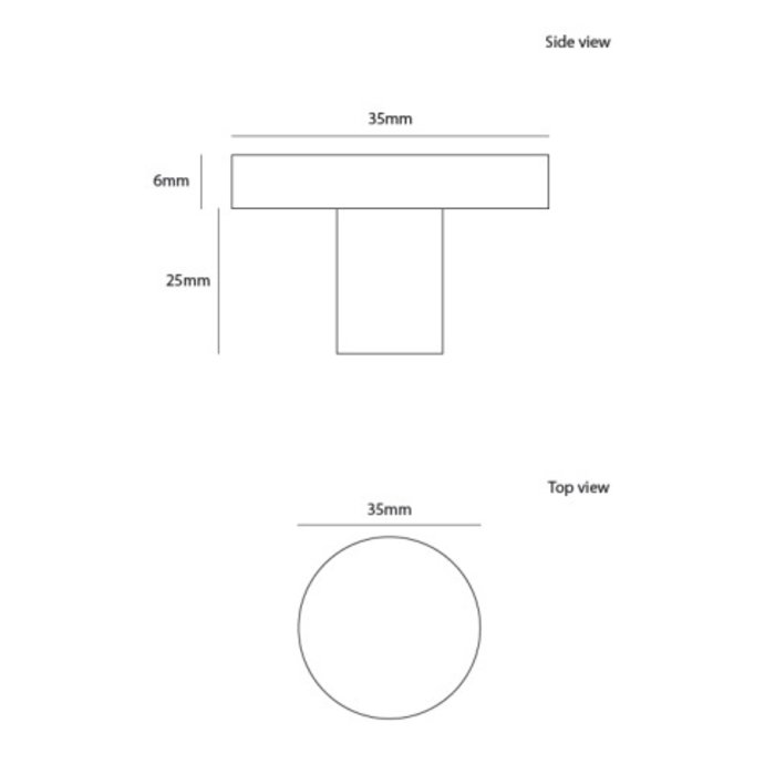 Dauby Bouton de meuble rond laiton brossé CIP610-25 (OS)