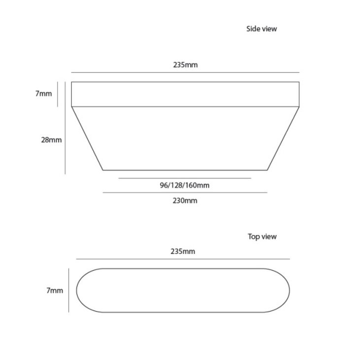 Dauby Ovaler Möbelgriff Messing gebürstet CIM540-L (OS)