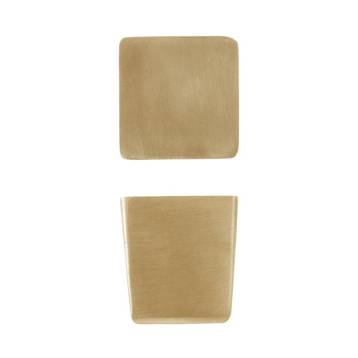 Dauby Eckiger Möbelknopf Messing gebürstet CIP600 (OS)