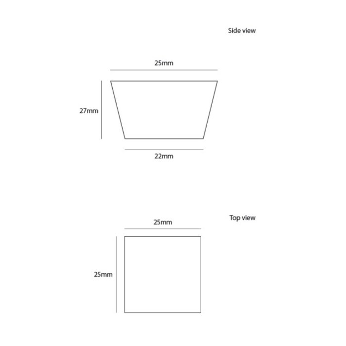 Dauby Vierkant meubelknopje messing geborsteld CIP600 (OS)