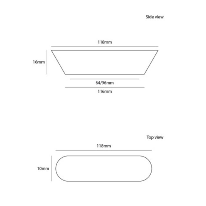 Dauby Rectangular furniture handle brushed brass CIM530-M (OS)