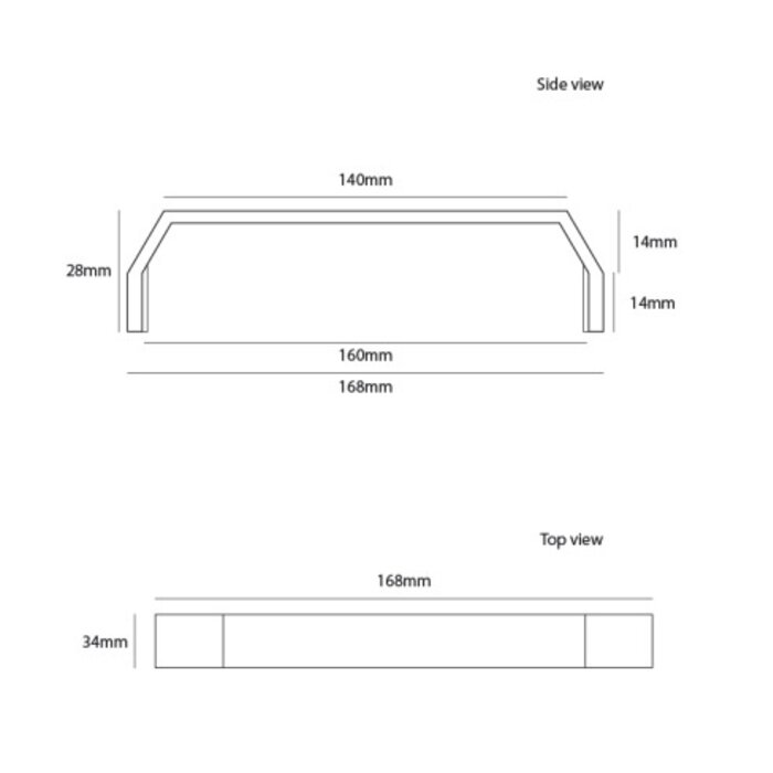 Dauby Furniture handle brass brushed CIM510 (OS)