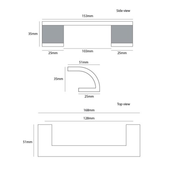 Dauby Furniture handle brass brushed CIM500 (OS)