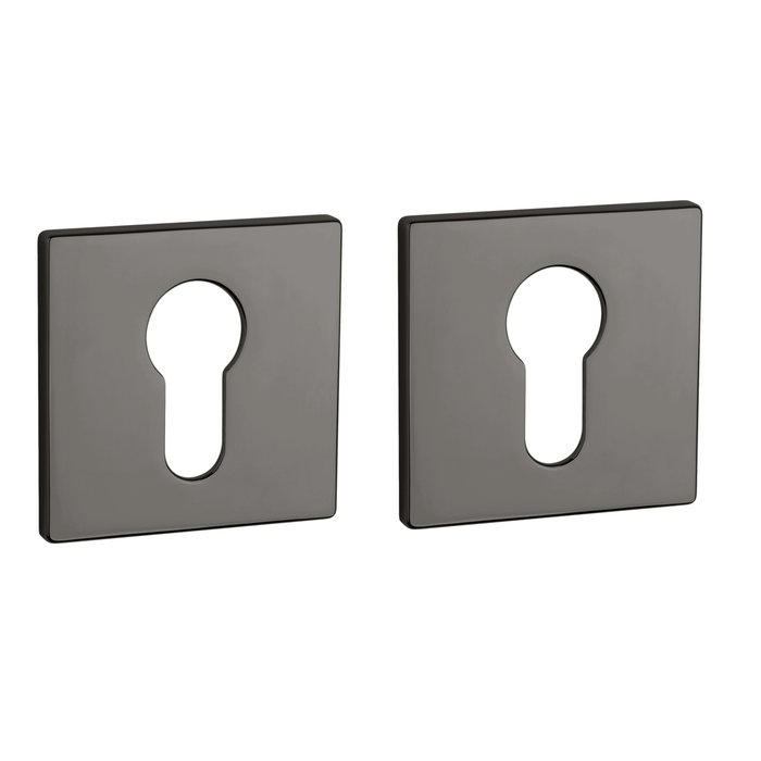 Aprile Pair of Aprile cylinder plates square 52x52x5mm anthracite polished