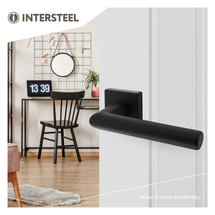 Intersteel Intersteel Deurkruk Broome op vierkant rozet aluminium zwart