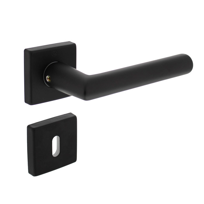 Intersteel Intersteel Poignée de porte Broome sur rosace carrée aluminium noir