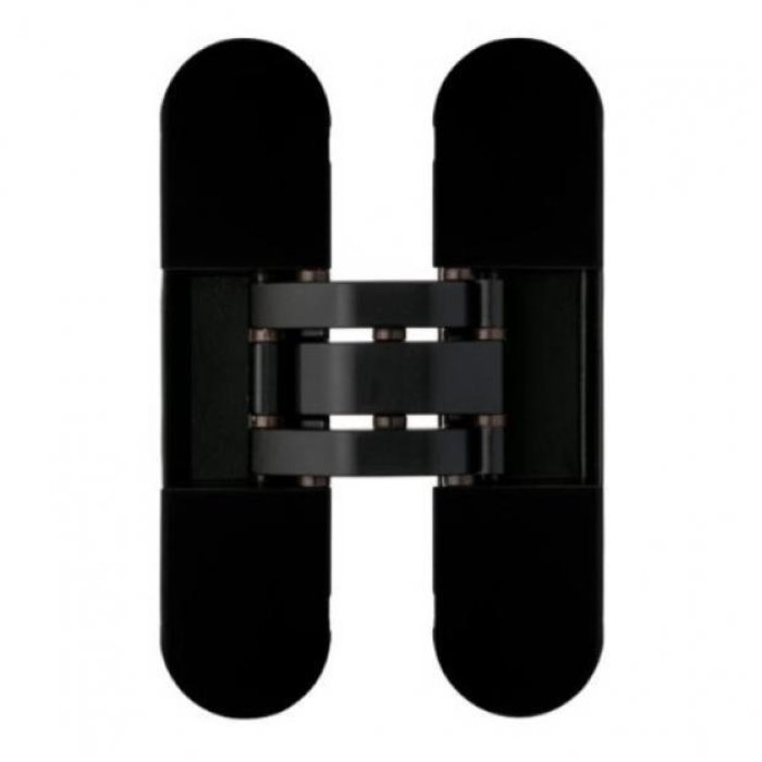 Otlav Charnière 3D invisible noire - 120 x 30 mm - Otlav Invisacta IN300120 - 60 kg/2