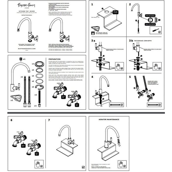 Buster+Punch Mengkraan van Buster & Punch met Lineair patroon in Gun-metal