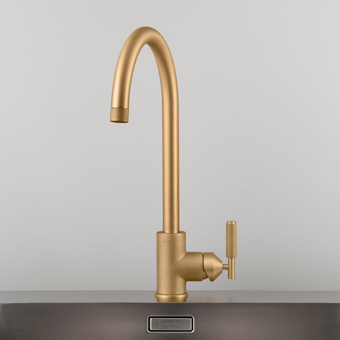 Buster+Punch Mixer tap from Buster & Punch with cross pattern in brass