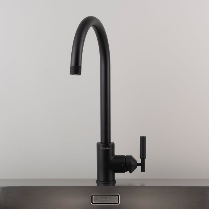 Buster+Punch Black Mixer tap from Buster & Punch with cross pattern