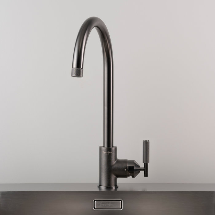 Buster+Punch Mixer tap from Buster & Punch with cross pattern in Gun-metal