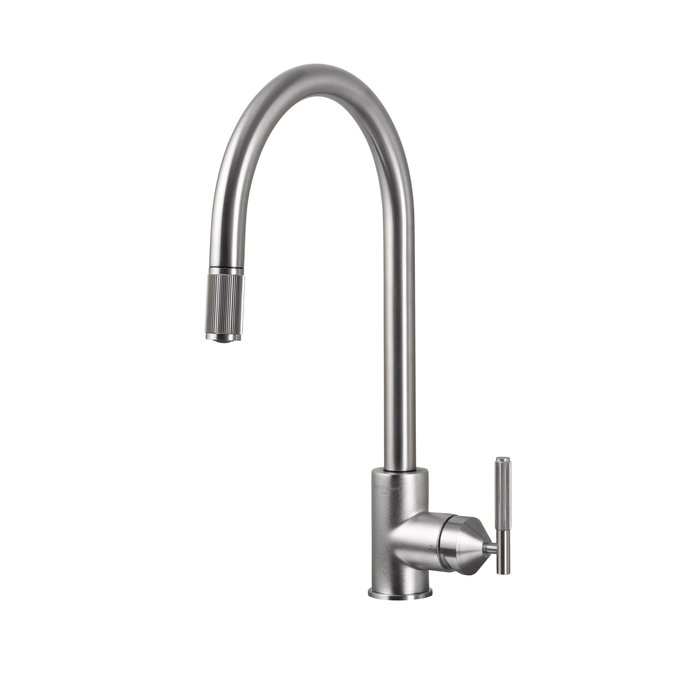 Buster+Punch Mitigeur extractible de Buster & Punch avec motif linéaire en acier inoxydable