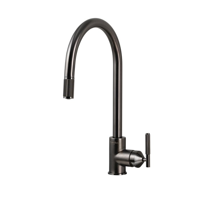 Buster+Punch Pull-out mixer tap from Buster & Punch with Linear cartridge in Gun-Metal