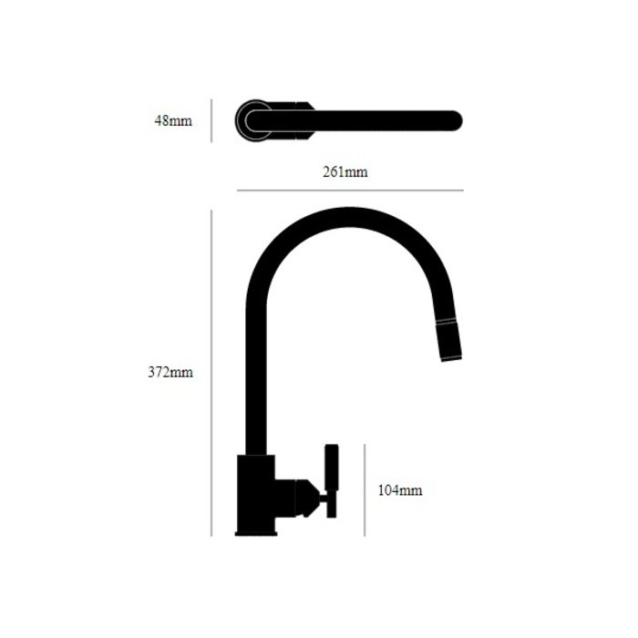 Buster+Punch Schwarzer ausziehbarer Wasserhahn von Buster & Punch mit linearem Muster