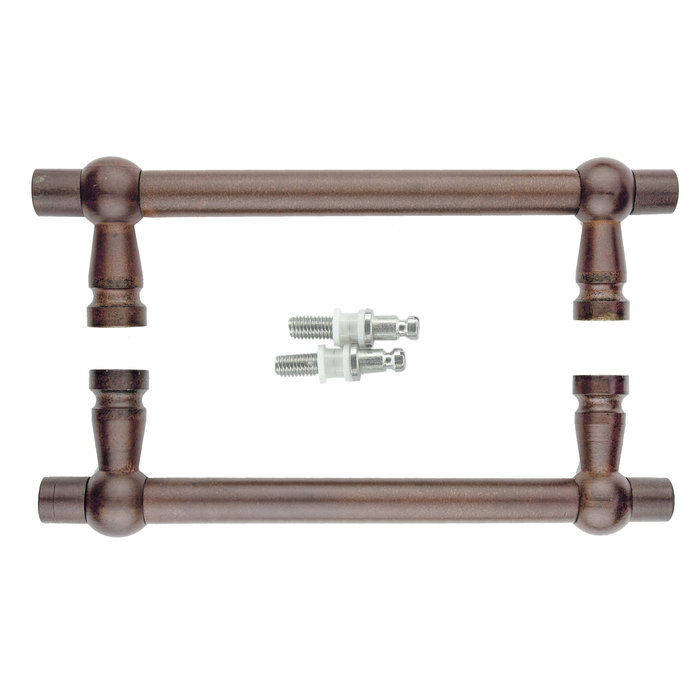 HDD Door handles "Petra" 19/200/258 Rust pair for glass doors