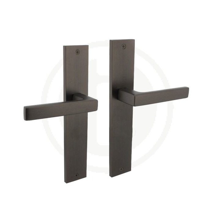 Intersteel Anthracite gray Intersteel door handles 'Hera' on long shield 245 x 45 mm