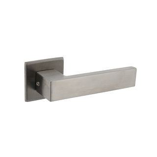 Intersteel Stainless steel door handle Amsterdam on square rosette 50x50x5mm