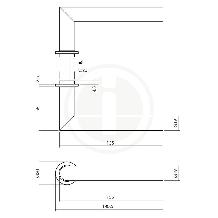 Intersteel Intersteel Deurklink Jura met minimalistische rozet antracietgrijs