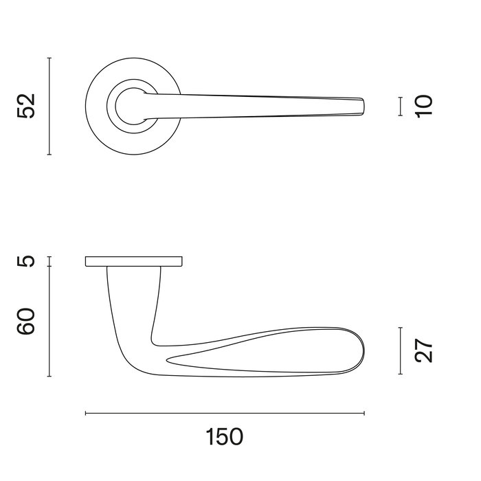 Aprile Solid black Aprile door handles HIACYNTA round Ø 52x5 mm