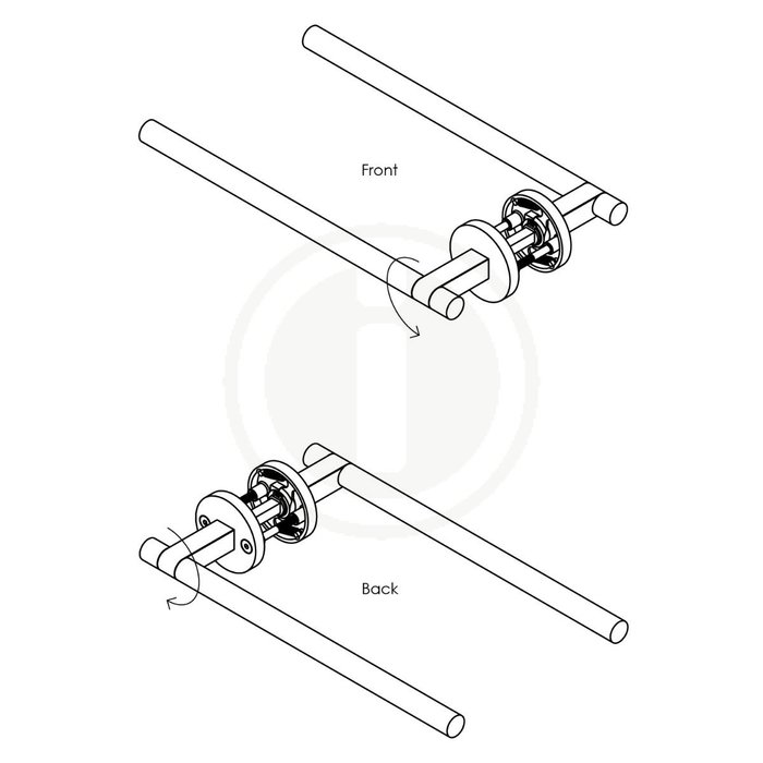 Intersteel Poignée de porte SHIRAAT de chez Grand & Johnson 250 mm sur rosace dissimulée unilatérale (Gauche) Ø 55x8 mm Inox PVD Noir