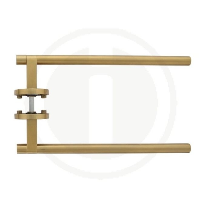 Intersteel Türgriff SHIRAAT bei Grand & Johnson 250 mm auf einseitig verdeckter Rosette (links) Ø 55x8 mm Edelstahl Messing PVD