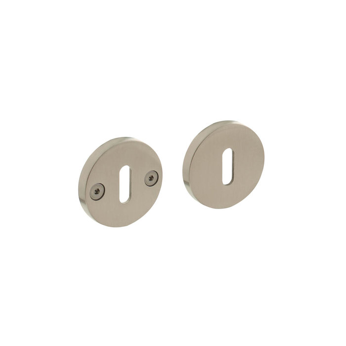 Intersteel Key plates Grand & Johnson concealed on one side Ø 55x8mm brushed stainless steel