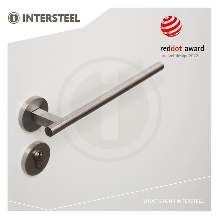 Intersteel Door handle SHIRAAT at Grand & Johnson 250 mm on one-sided concealed rosette (Right) Ø 55x8 mm brushed stainless steel
