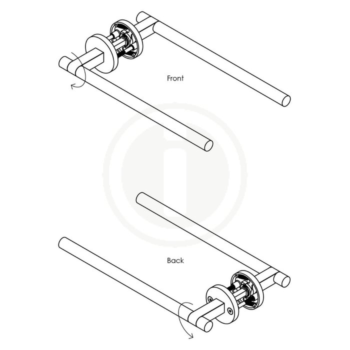 Intersteel Poignée de porte SHIRAAT de chez Grand & Johnson 250 mm sur rosace cachée unilatérale (Droite) Ø 55x8 mm Inox Cuivre PVD
