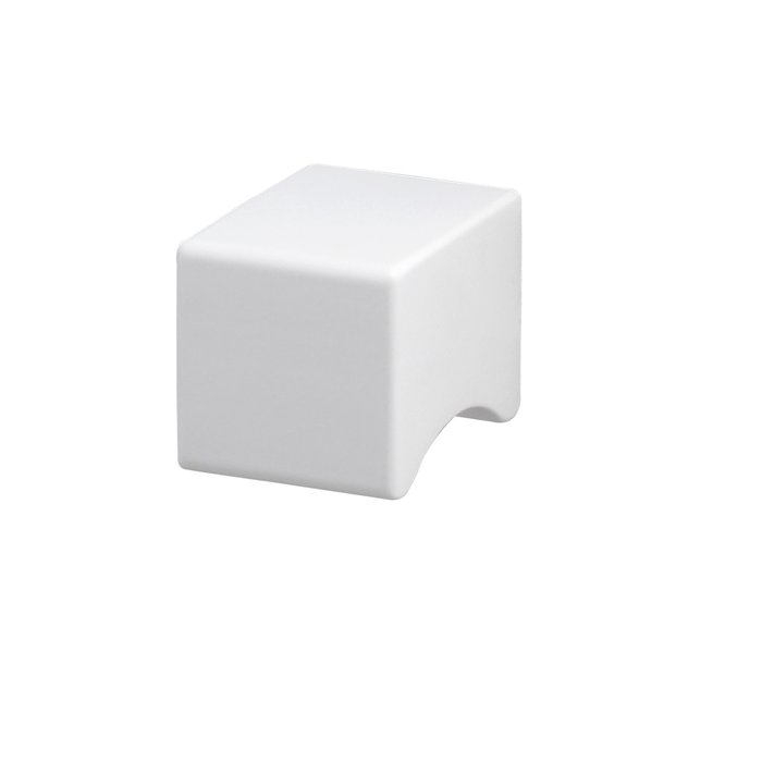 I.B.E. Witte aluminium meubelknop vierkant 19x19 mm