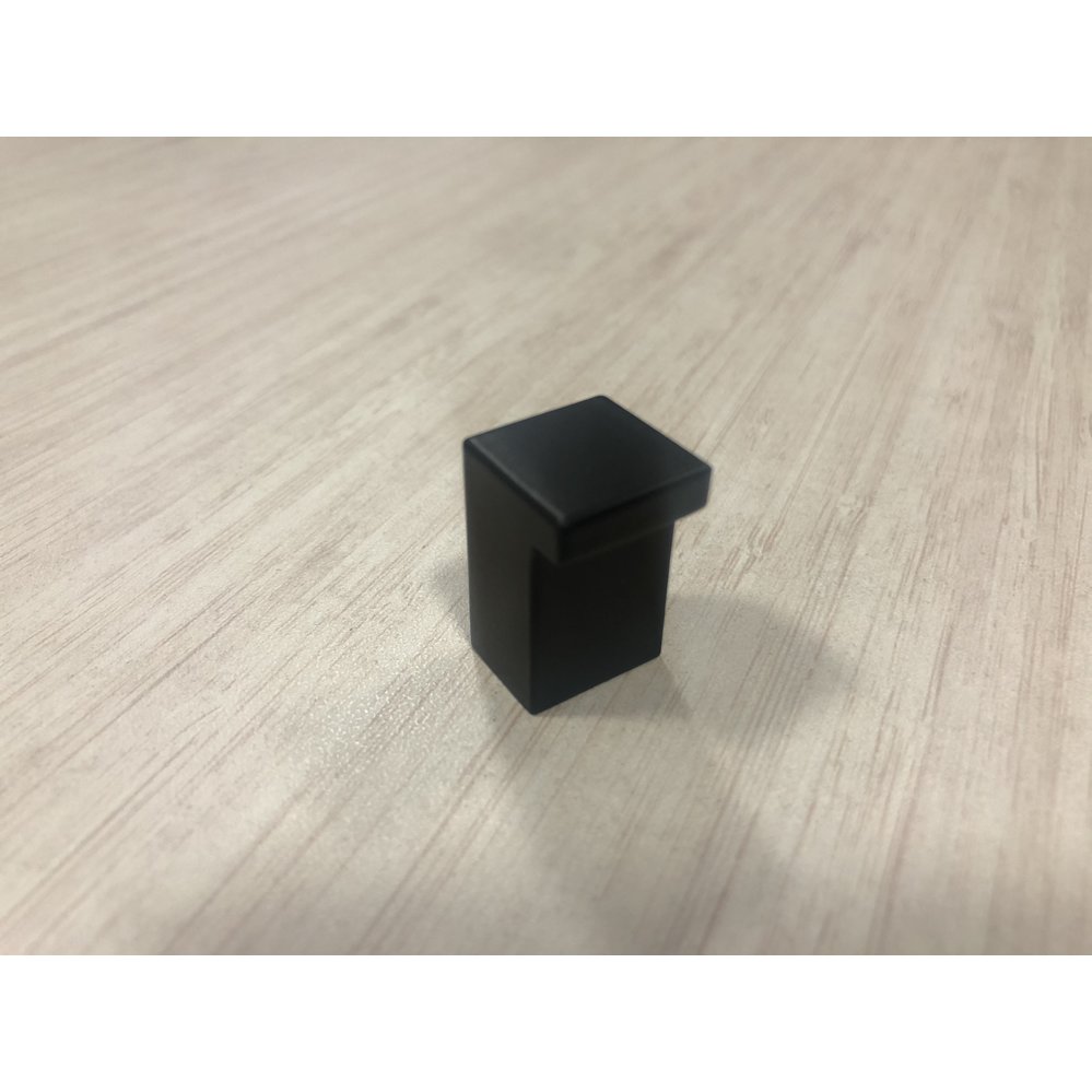 Mat zwarte vierkant meubelknop 16x16 mm