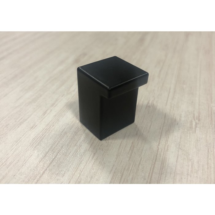 I.B.E. Matt black square furniture knob 19x19 mm