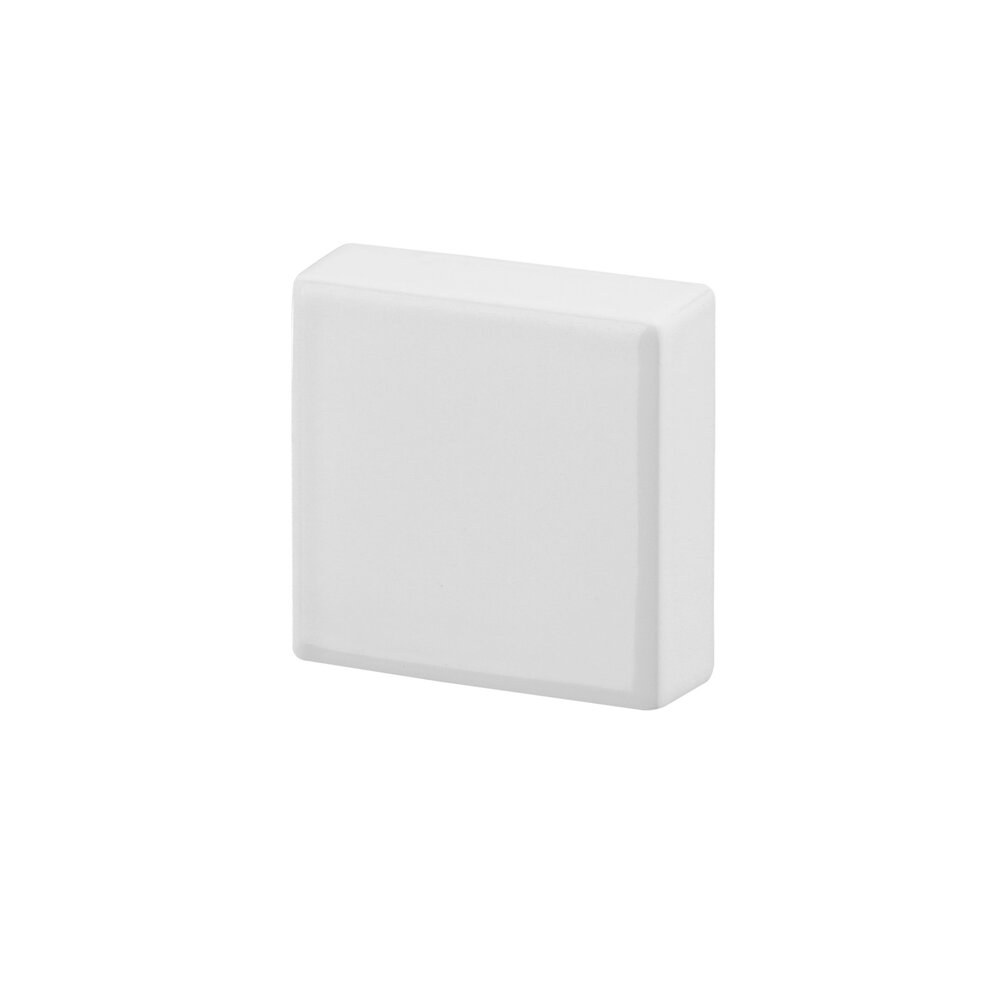 Mat witte vierkant meubelknop 30x30x24 mm
