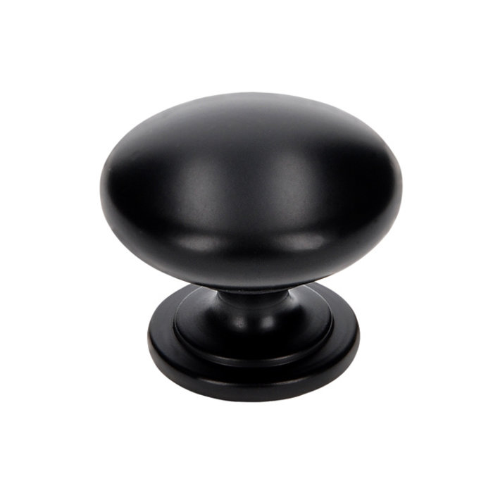 I.B.E. Matt black round furniture knob Ø 32 mm